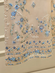 3 Piece - Pure Organza Embroidered Suit S111627