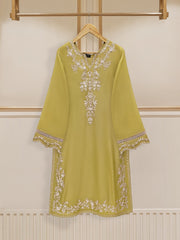 3 Piece - Pure Cotton Net Embroidered Suit S109715