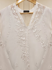 3 Piece - Pure Cotton Net Embroidered Suit S109770