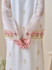 2 Piece - Pure Cotton Net Embroidered Suit S110160