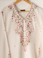 2 Piece- Pure Silk Net Embroidered Suit S110599