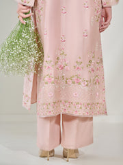 2 Piece- Pure Silk Net Embroidered Suit S110369