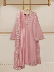 2 Piece - Pure Embroidered Raw Silk Suit S110126