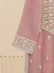 2 Piece - Pure Cotton Net Embroidered Suit S109405
