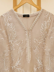 2 Piece - Pure Raw Silk Embroidered Suit S109417