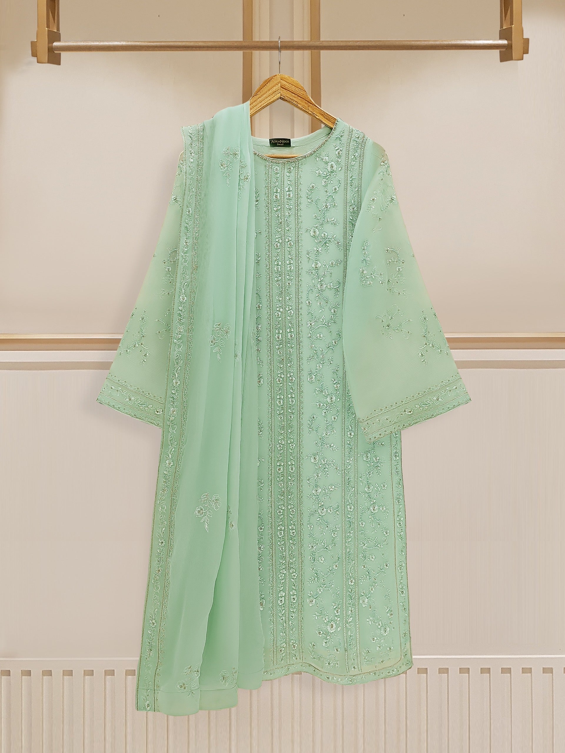 2 Piece - Embroidered Chiffon Suit S109708 Aghanoorinternational 2 Piece - Embroidered Chiffon Suit S109708 Aghanoorinternational