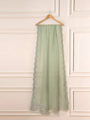 3 Piece- Pure Silk Net Embroidered Suit S111573