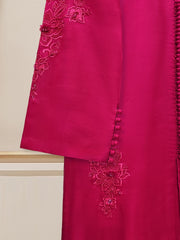 3 Piece - Pure Embroidered Raw Silk Suit S110263