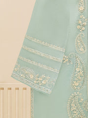 3 Piece - Pure Cotton Net Embroidered Suit S109445