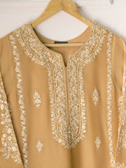 2 Piece- Pure Cotton Net Embroidered Suit S110700