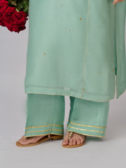 2 Piece - Pure Cotton Net Embroidered Suit S110333
