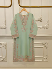 2 Piece - Pure Embroidered Cotton Net Suit S111876