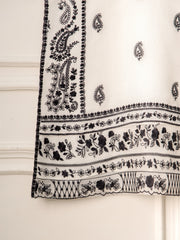 3 Piece- Pure Cotton Net Embroidered Suit S111205