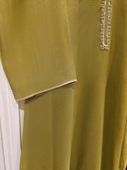 3 Piece - Pure Cotton Net Embroidered Suit S111459