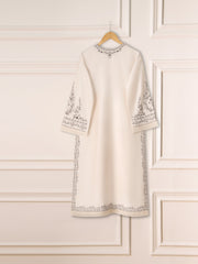 2 Piece- Pure Silk Net Embroidered Suit S111231