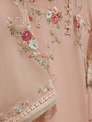 2 Piece - Pure Chiffon Embroidered Suit S111338