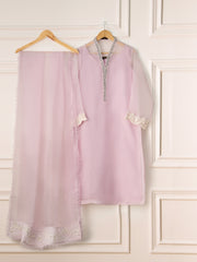 3 Piece - Pure Organza Embroidered Suit S110623