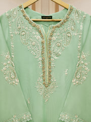 2 Piece- Pure Silk Net Embroidered Suit S110107