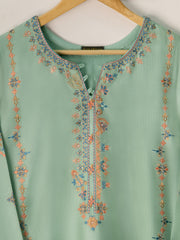 2 Piece- Pure Silk Net Embroidered Suit S110848