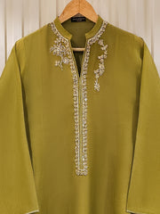 3 Piece - Pure Cotton Net Embroidered Suit S111459