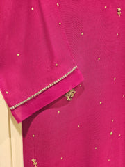 2 Piece - Pure Cotton Net Embroidered Suit S111339