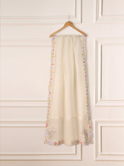 3 Piece- Pure Organza Embroidered Suit S111237