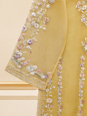 3 Piece - Pure Organza Embroidered Suit S109447