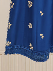 3 Piece - Pure Raw Silk Embroidered Suit S109741