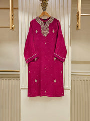 2 Piece - Pure Cotton Net Embroidered Suit S111339