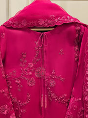 3 Piece - Pure Organza Embroidered Suit S111656
