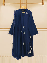 3 Piece - Pure Cotton Net Embroidered Suit S109577