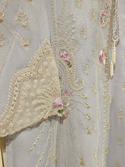 3 Piece - Pure Cotton Net Embroidered Suit S111357