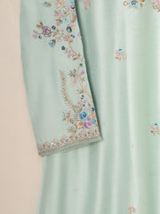 3 Piece- Pure Silk Net Embroidered Suit S111529