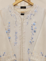 3 Piece - Pure Cotton Net Embroidered Suit S109841