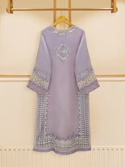 3 Piece - Pure Organza Embroidered Suit S109296