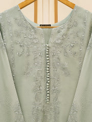 3 Piece - Pure Cotton Net Embroidered Suit S109501
