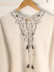 2 Piece- Pure Silk Net Embroidered Suit S111224