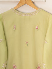 3 Piece - Pure Organza Embroidered Suit S111544