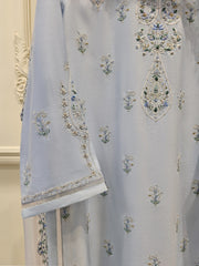 3 Piece- Pure Silk Net Embroidered Suit S111615