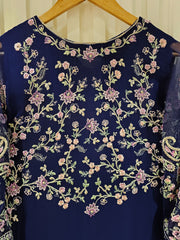 3 Piece - Pure Chiffon Embroidered Suit S111476