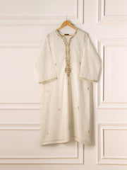 3 Piece - Pure Cotton Net Embroidered Suit S110680