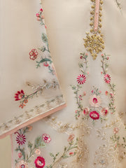 3 Piece - Pure Organza Embroidered Suit S111619
