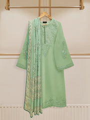 (Unstitched) 3 Piece - Pure Embroidered Cambric Suit FF-2175