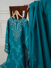 (Unstitched) 2 Piece - Embroidered Cambric Suit KJ4185