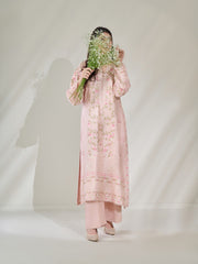 2 Piece- Pure Silk Net Embroidered Suit S110369