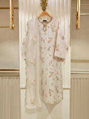 3 Piece - Pure Organza Embroidered Suit S111456