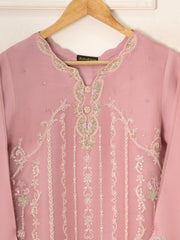 3 Piece - Pure Organza Embroidered Suit S111558