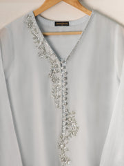 3 Piece- Pure Cotton Net Embroidered Suit S110936