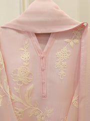 3 Piece - Pure Embroidered Cotton Net Suit S111956