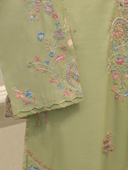 3 Piece- Pure Khaddi Silk Embroidered Suit S112972